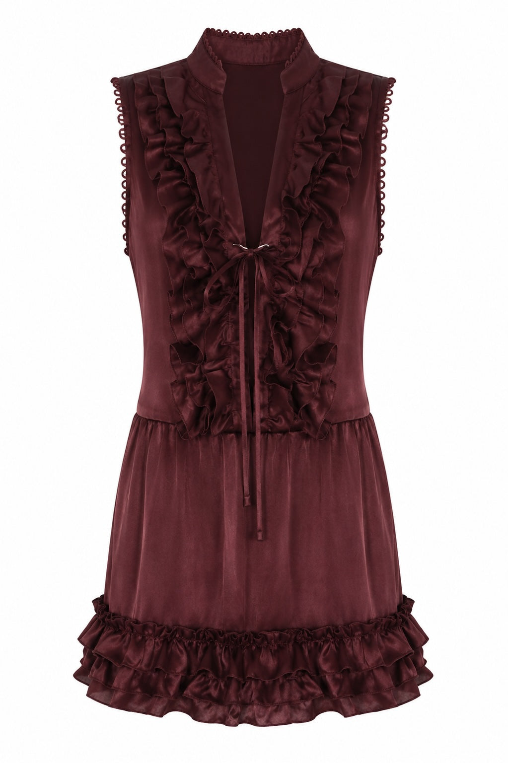 " BURGUNDY WITH PLEATS "