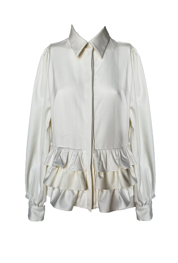 " COTTON RUFFLE SHIRT "