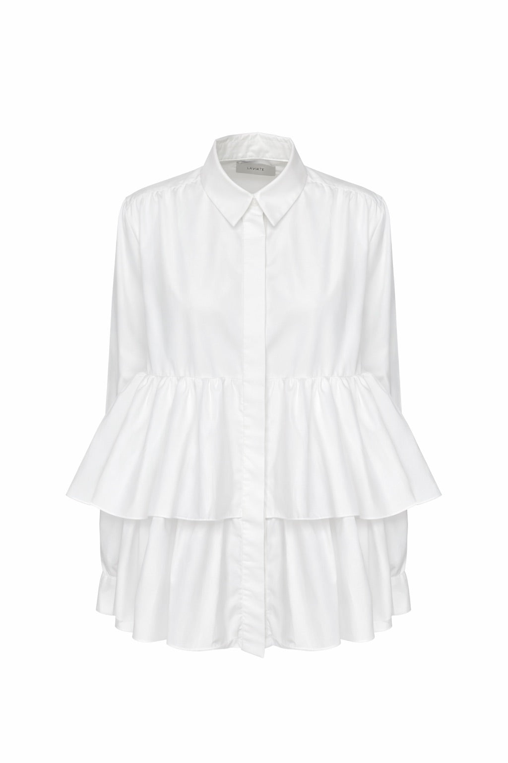 " RUFFLE COTTON SHIRT "
