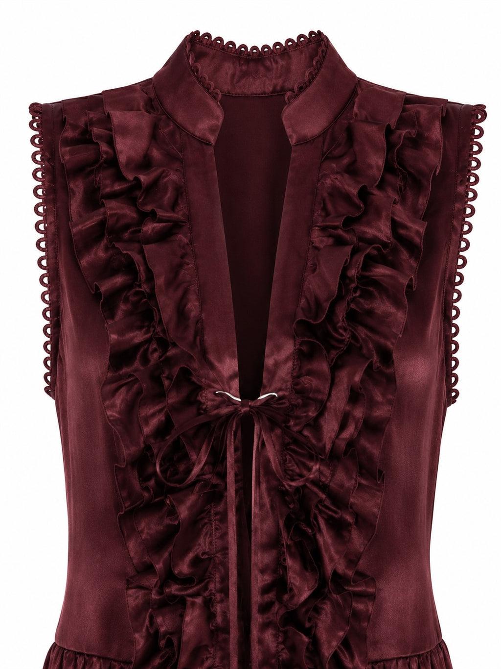 " BURGUNDY WITH PLEATS "
