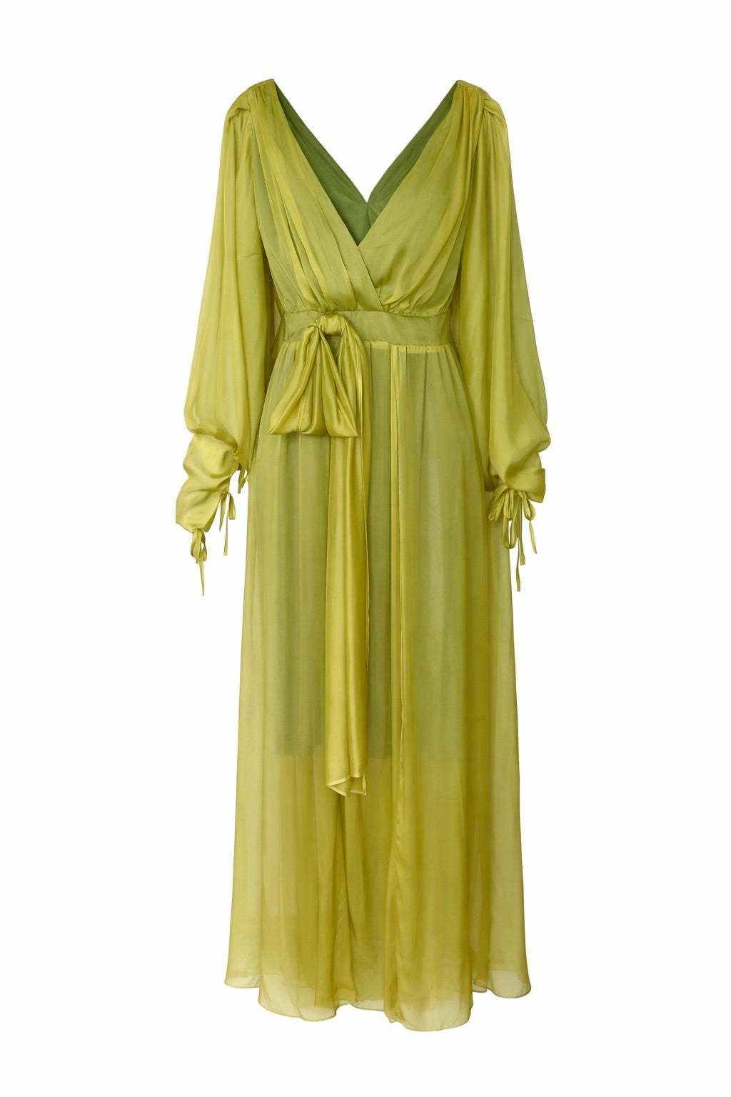 " OLIVE CHIFFON DRESS "