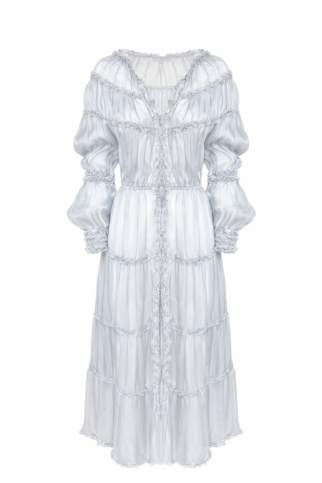 "PRINTED ORGANZA SHIRT DRESS"