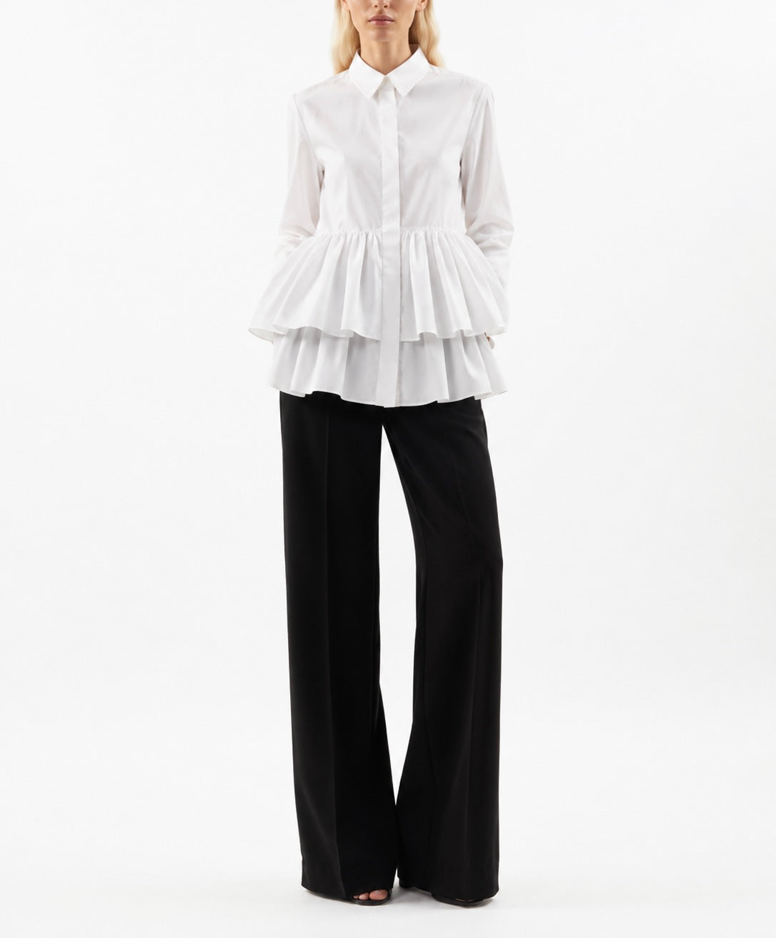 " RUFFLE COTTON SHIRT "