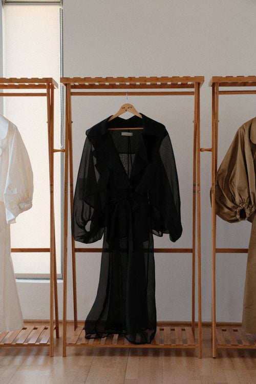"BLACK ORGANZA GABARTINE"