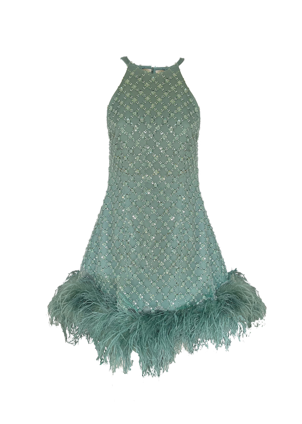 " MINT EMBROIDERED DRESS "