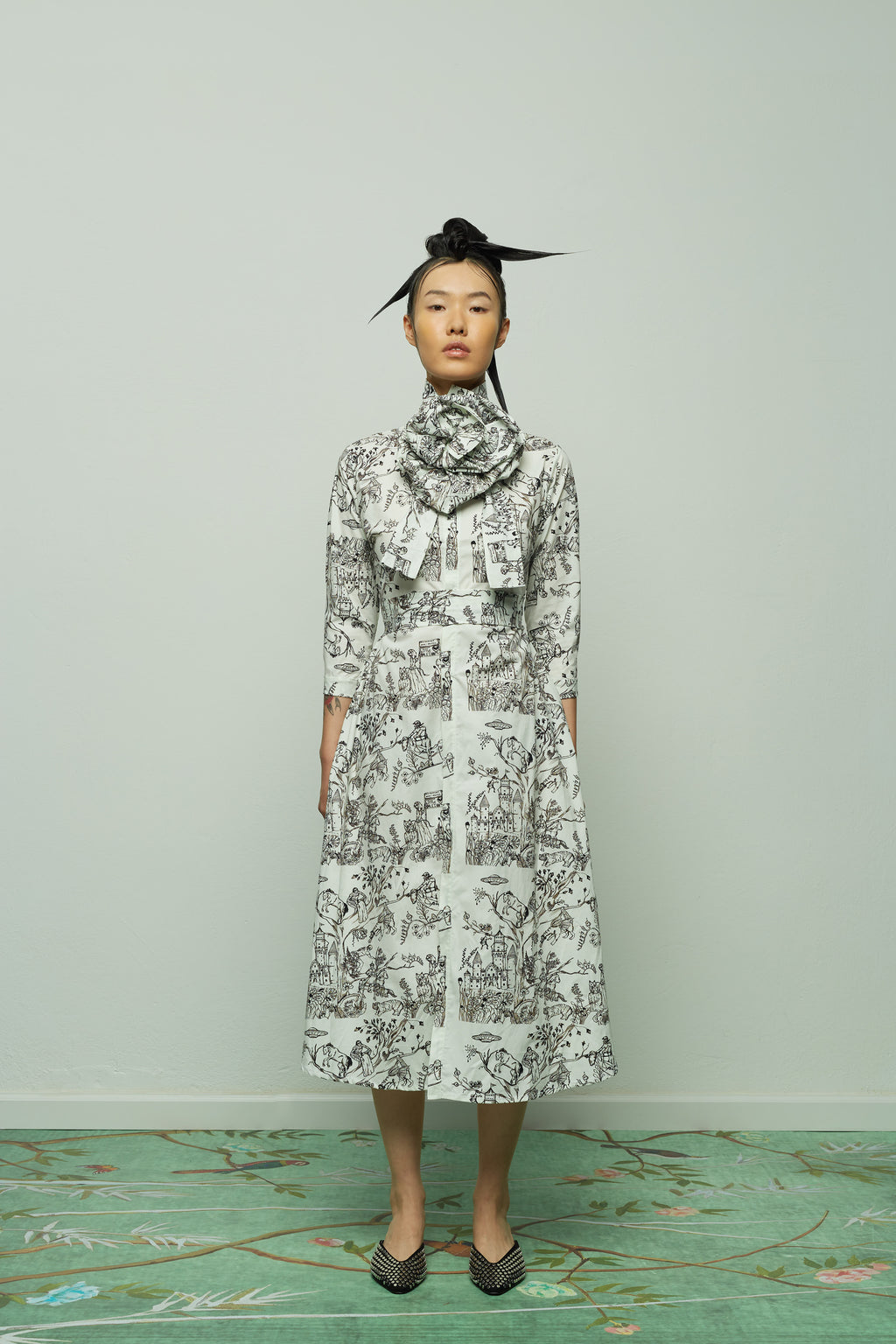 " PINK BUTTERFLIES SHIRT DRESS "