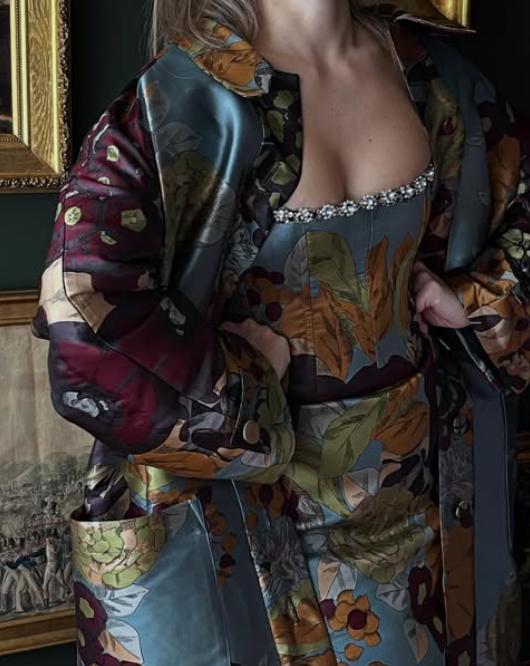 " JACQUARD LONG COAT "