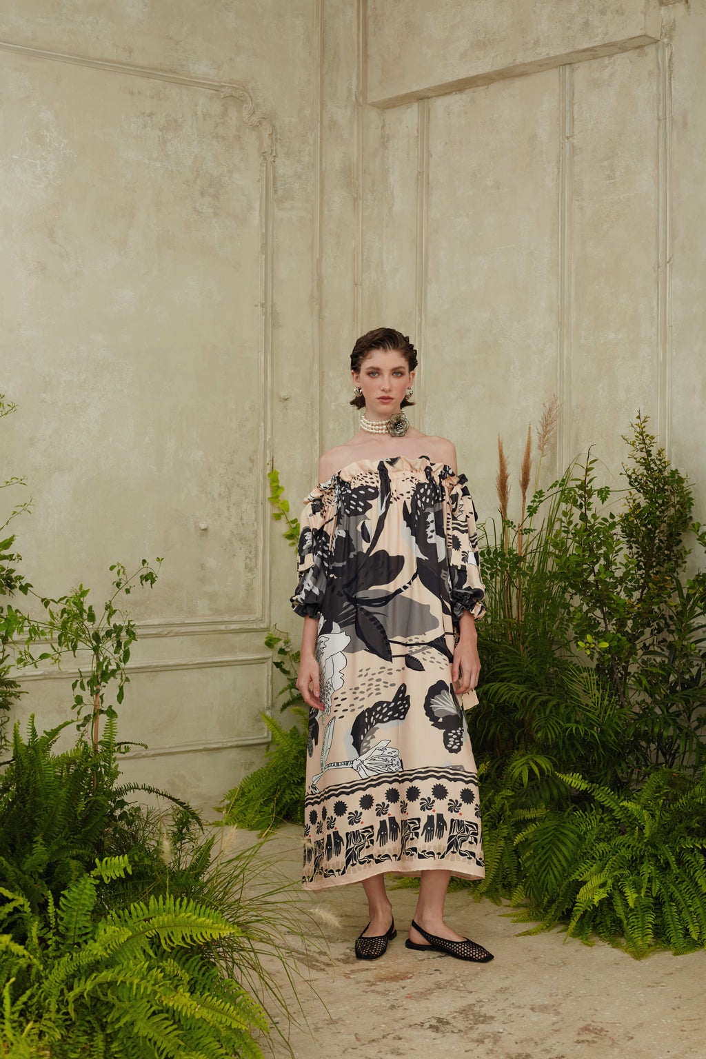 " OFF SHOULDER RAYON "