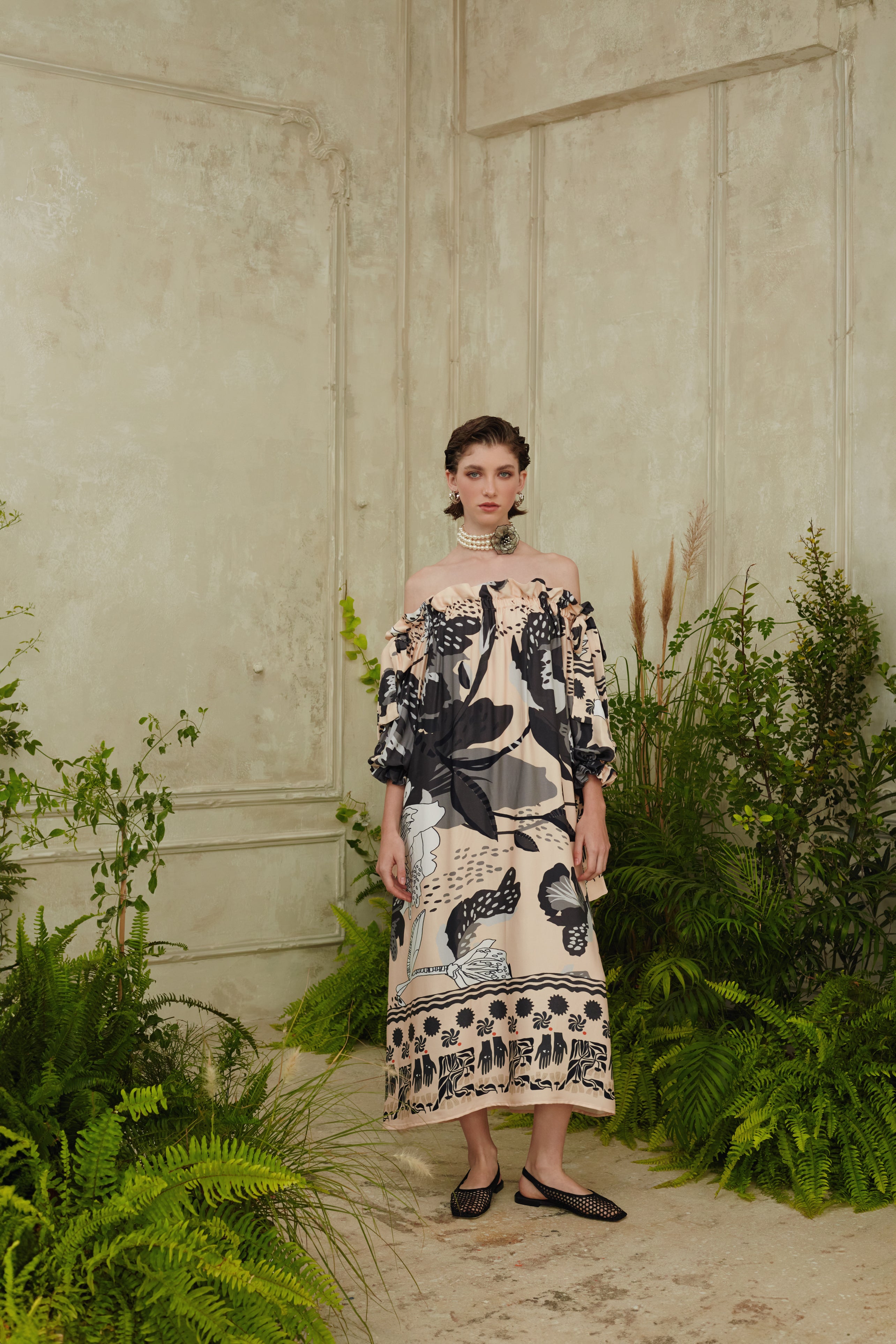 " OFF SHOULDER RAYON "