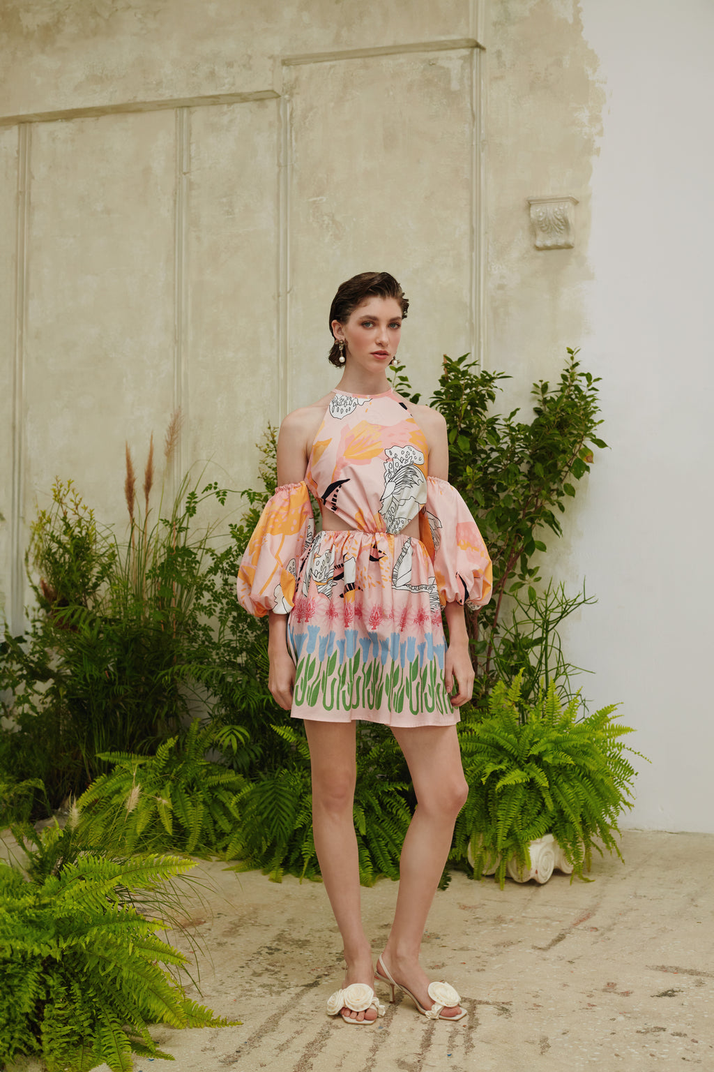 " RAINBOW CURVES SHORT DRESS "