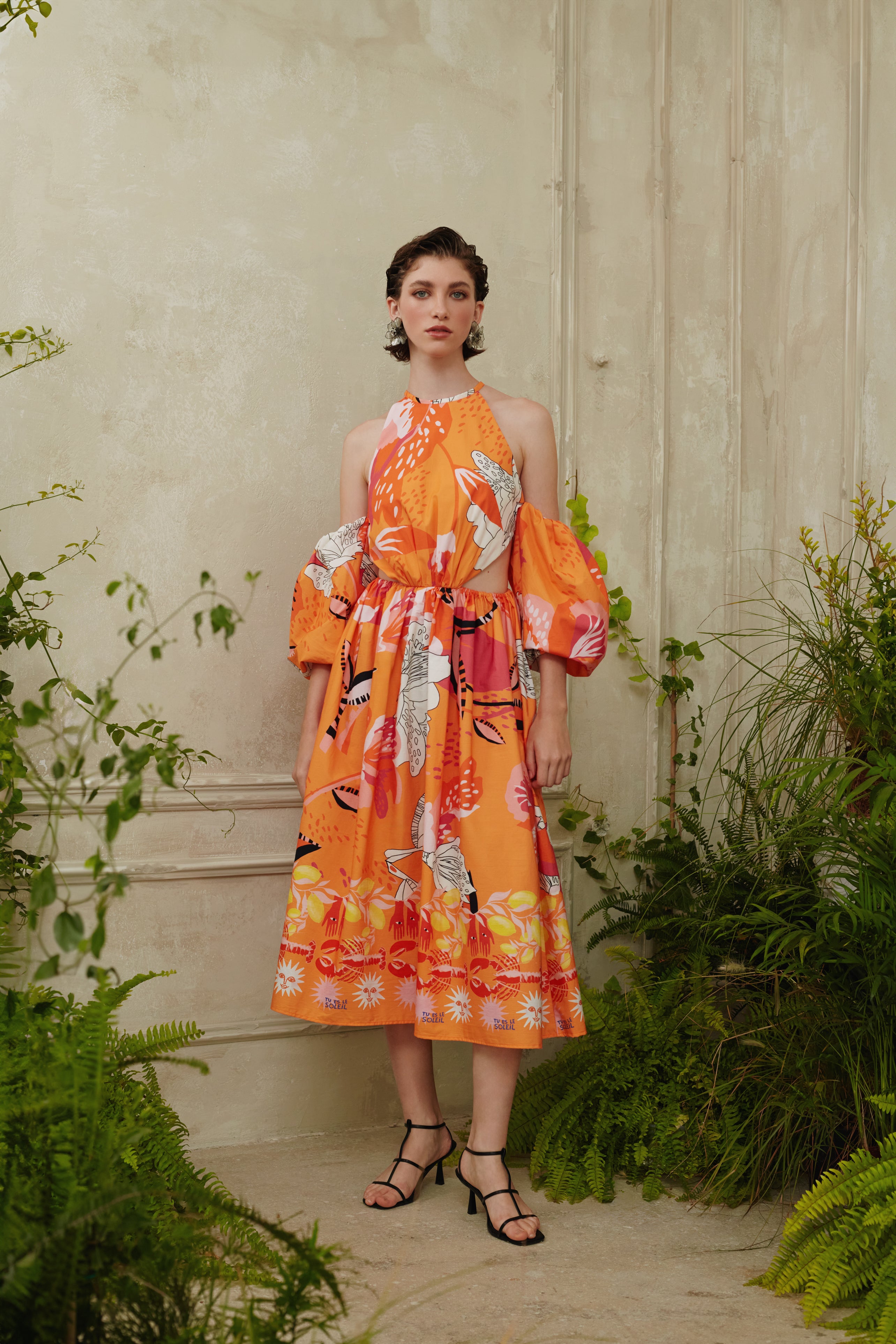 rainbow orange dress Orange Halter Dresses