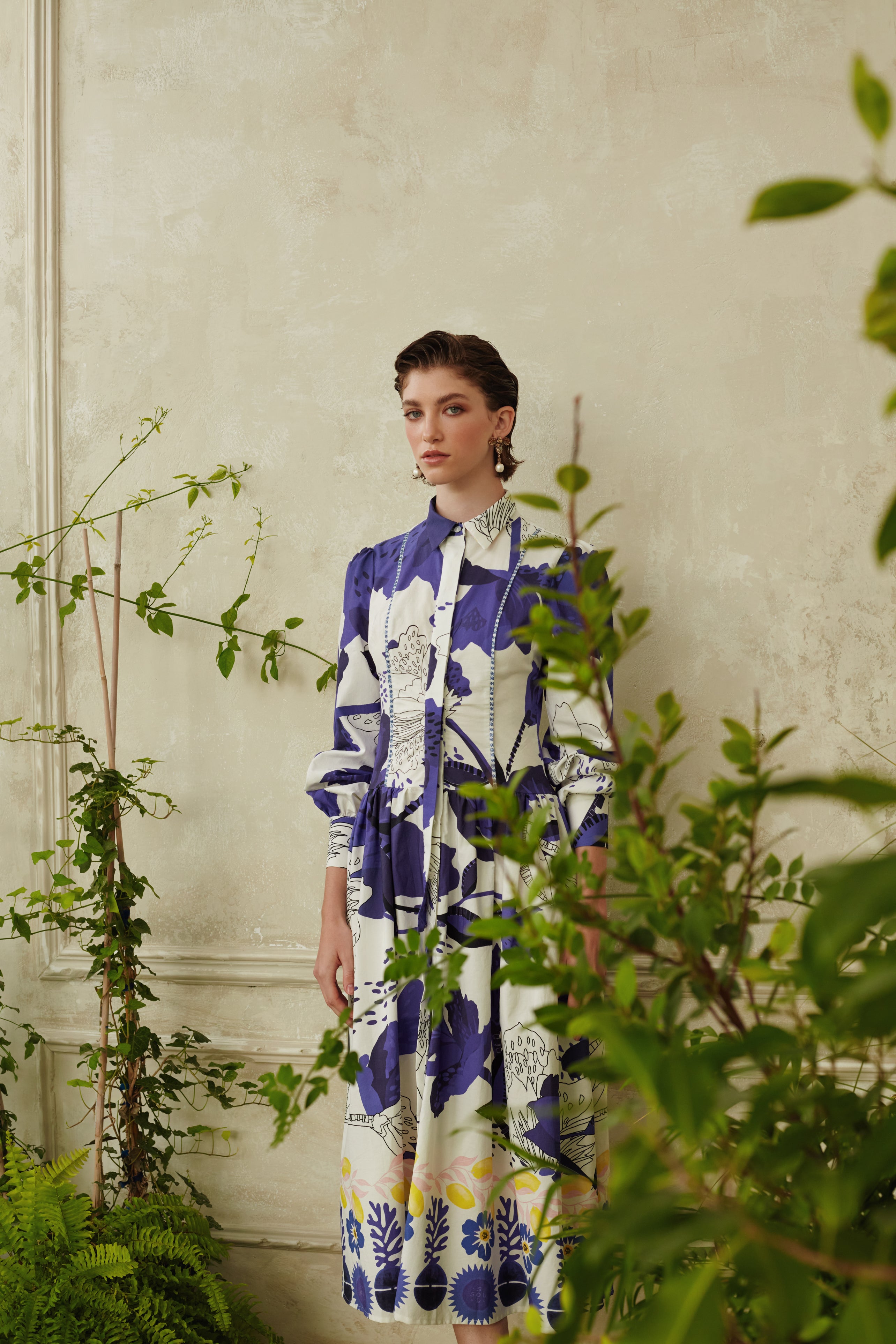 BLUE LEMON SHIRTDRESS " LAVIATE BLUE LEMON SHIRTDRESS " LAVIATE
