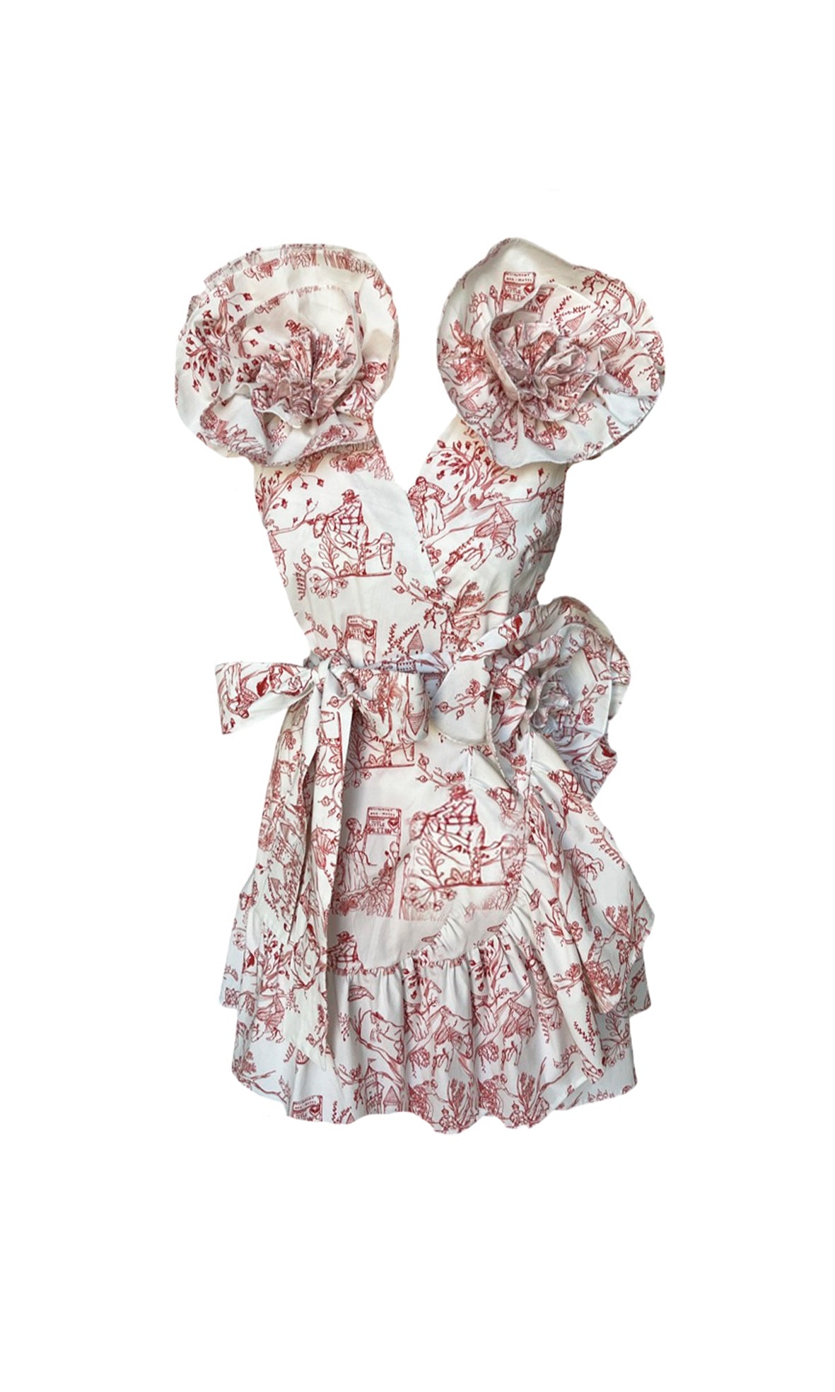 " RED FAIRYTALE WRAP DRESS "