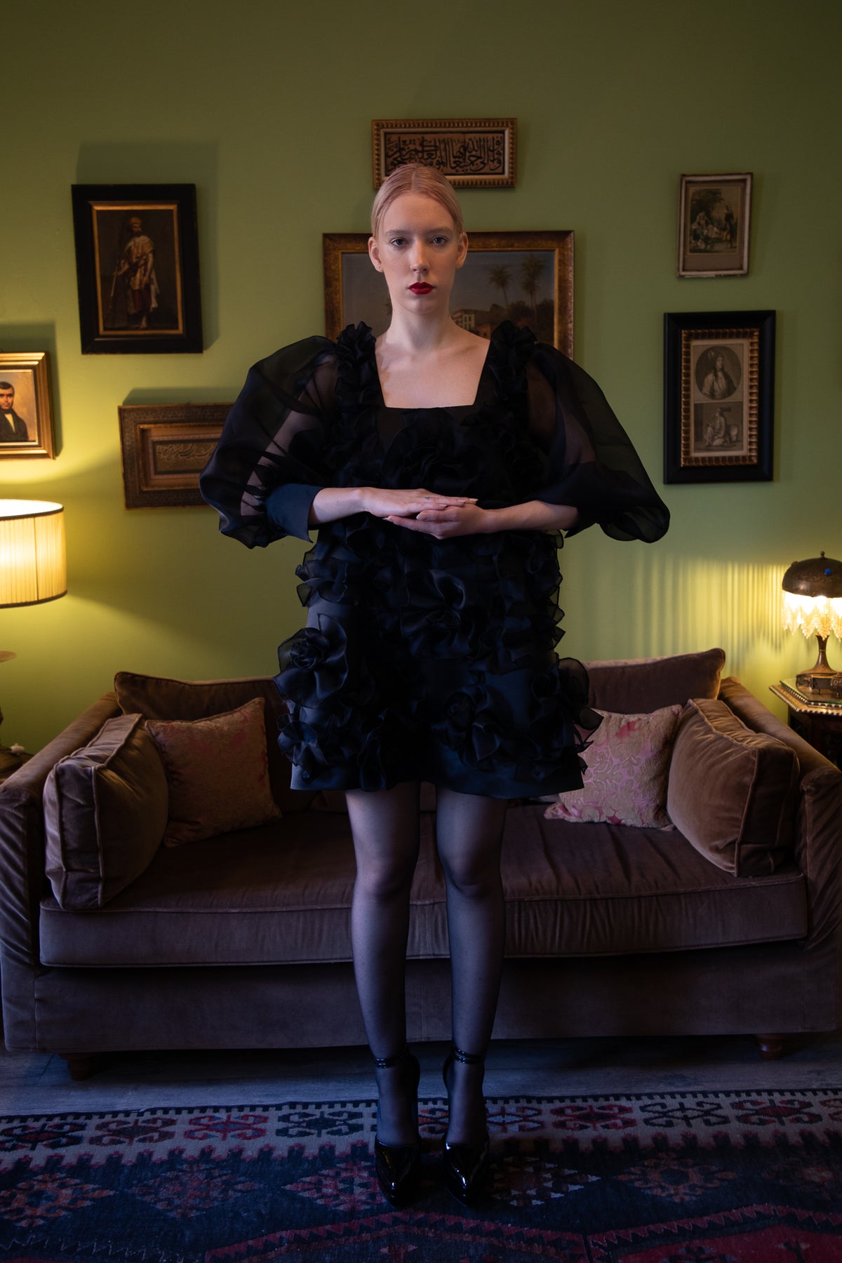 " BLACK FLOWER ORGANZA"