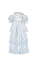 " WHITE FLOWER POPLIN DRESS"