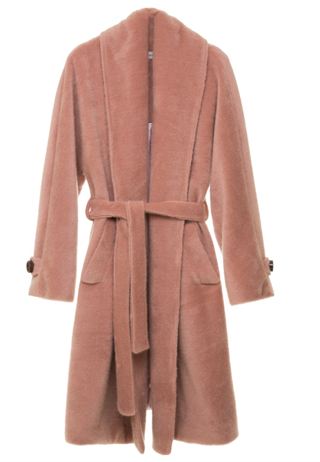 Dusty Pink Mohair Coat | LAVIATE