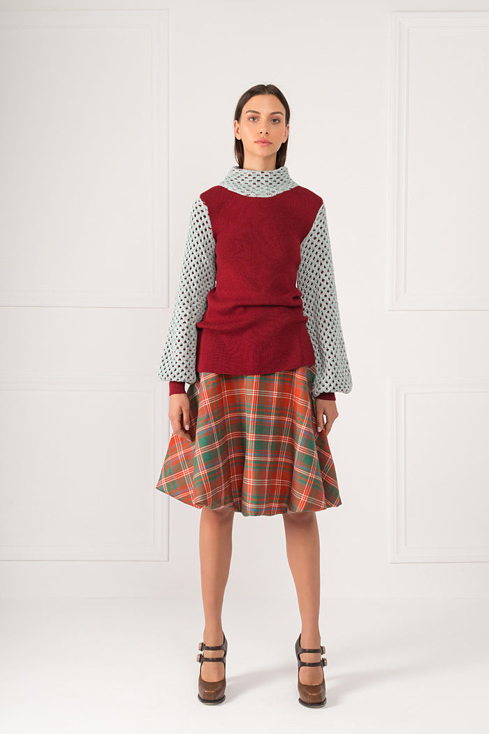 " Red hand knitted Top"