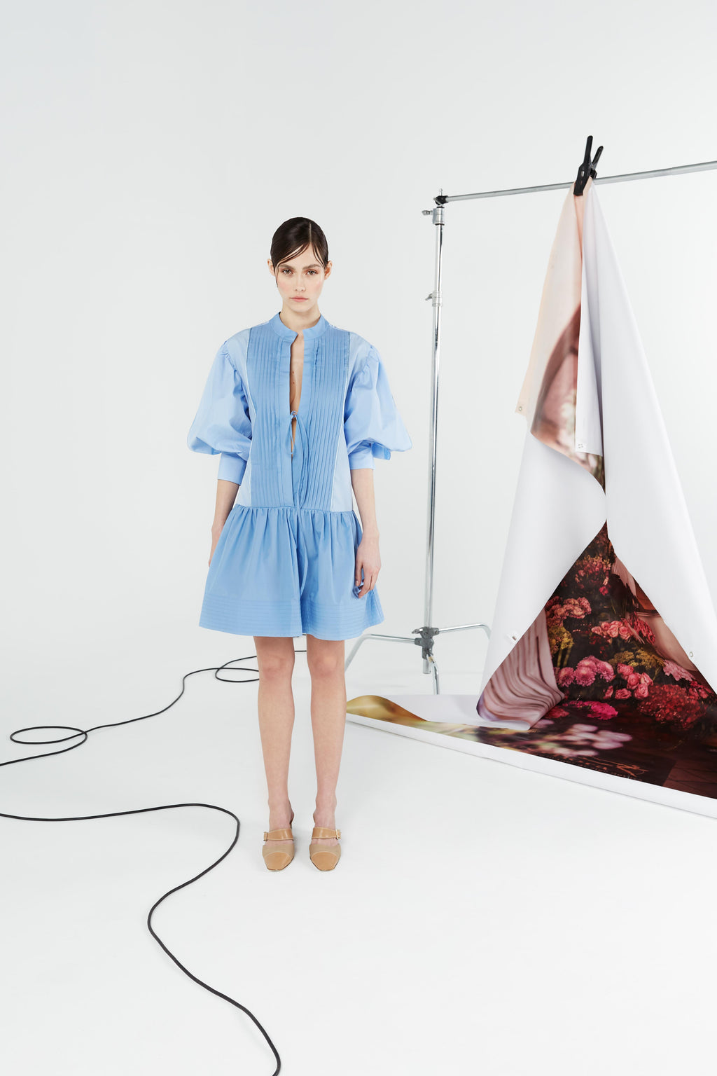 " Light Blue Pleat "