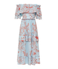 " Light Blue Printed Dress"