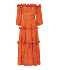 " Orange Printed Dress"