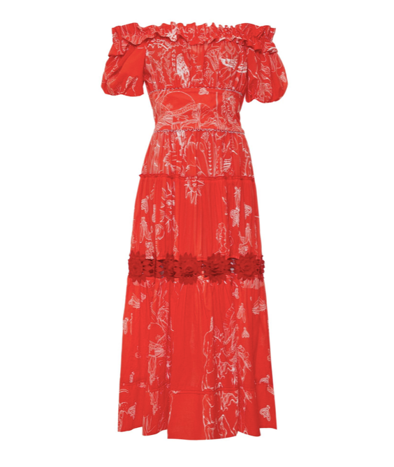 " Red Printed Dress"