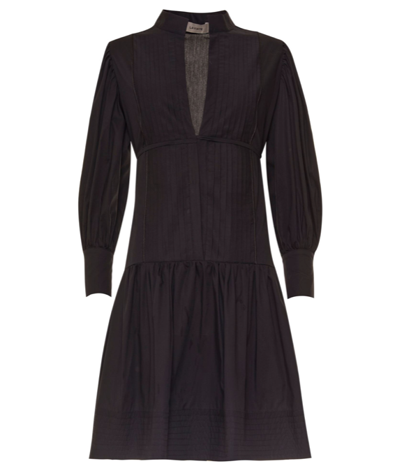 " Long Light Blue Pleated Dress"