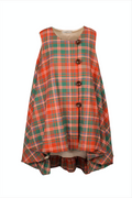 " Reddish Wool Tartan Top"