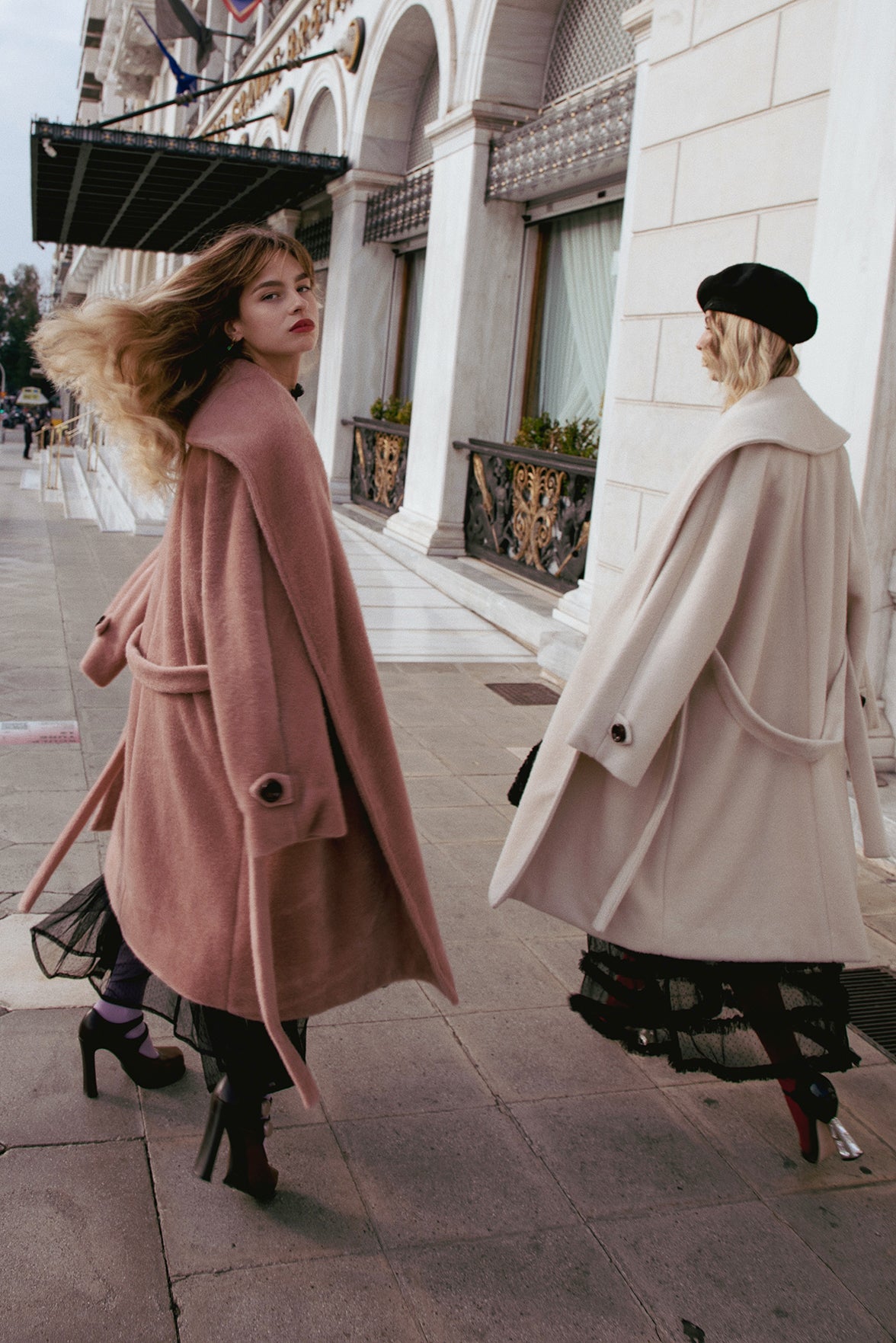 Quatorze mohair switching coat ピンクネイビー Unprisoned S02 Paige Alexander Coat | Free Shipping